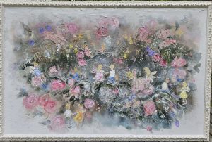 Sinulle, joka rakastat lapsia ja kukkia, taulun koko 100x150cm