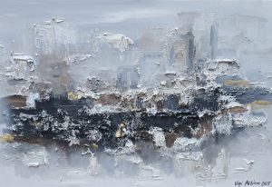 Aamu saapuu, taulun koko 40x60cm