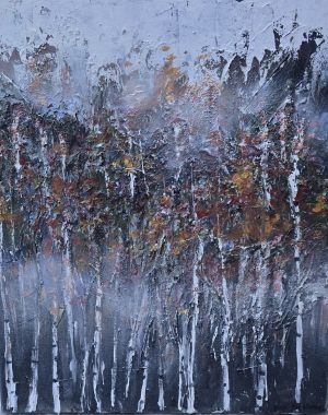 Syyskoivikko, taulun koko 55x65cm