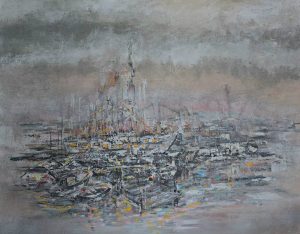 Ennen kuin yö, taulun koko 110x140cm