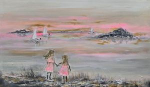 Tarjotin " Kesäiltana kerran" , 36x28cm