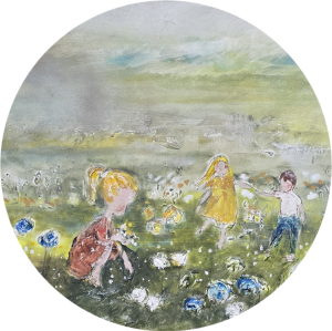 Pannunaluben "Kukkaniityn lapset" , 18cm