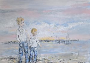 Pojat, taulun koko 70x100cm