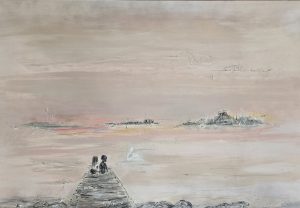 Laiturilla, taulun koko 70x100cm