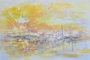 Pelkkää valoa, taulun koko 70x120cm