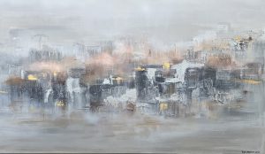 Sinä päivänä tuuli lauloi hiljaa, taulun koko 80x140cm