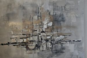 Turvasatama, taulun koko 110x160cm